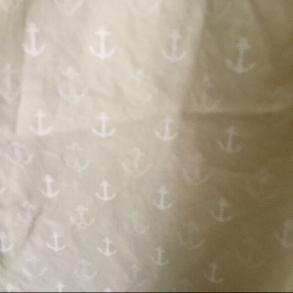 J. CREW Sleeveless Halter Blouse Nautical Anchor Print Tan White 4 - Picture 11 of 14